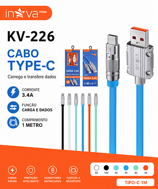 Cabo USB tc 1m 3.4A