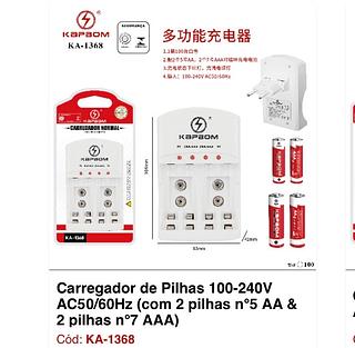 Carregador de pilhas (com 2/pilha AA & 2/pilha AAA)