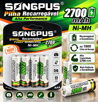 Pilha do carregado AAA2700
