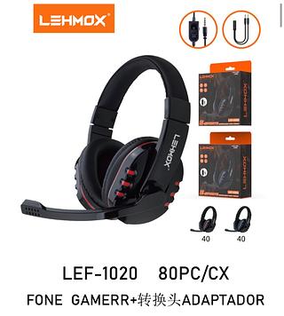 Fone gamer + Adaptador lehmox