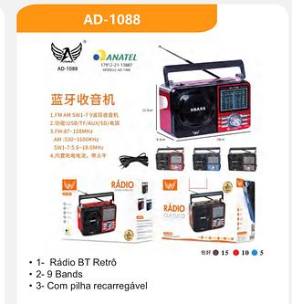 Rádio Bluetooth Retrô Altmex