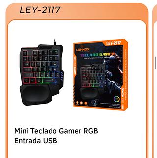 Mini Teclado Gamer RGB Entrada USB