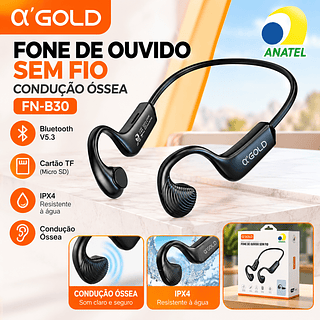 Fone de ouvido bluetooth cartão TF IPX4/ Agold