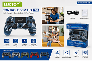 Controle de game ps4/ sem fio colorido