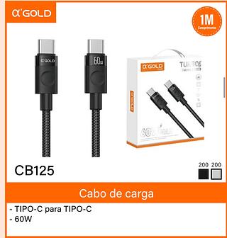 Cabo de carga tipo c/ tc Agold 60w