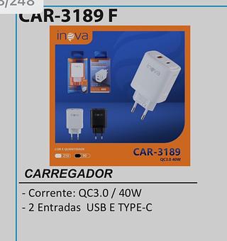 Carregador fonte 40w USB +tc