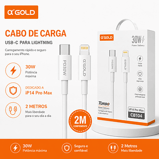 Cabo tc/ios 2m 30w Agold