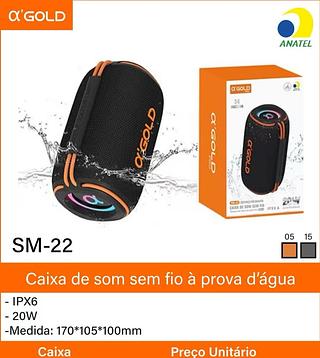 Caixa de som sem fio a prova d’água 20w AGOLD