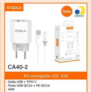 Carregador de celular USB IOS PD40w 9.1A CA40-2