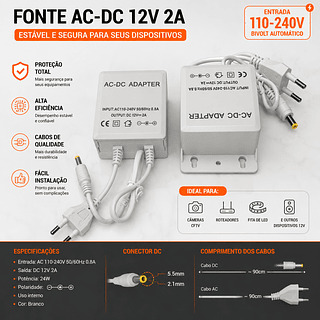 Fonte AC-DC 12V 2A