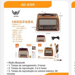 Rádio Bluetooth retrô