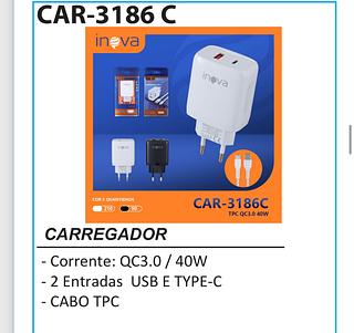 Carregador kit TC/40W com TC/USB