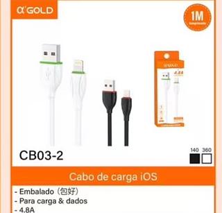 Cabo de carga iOS 1m 4.8A Agold